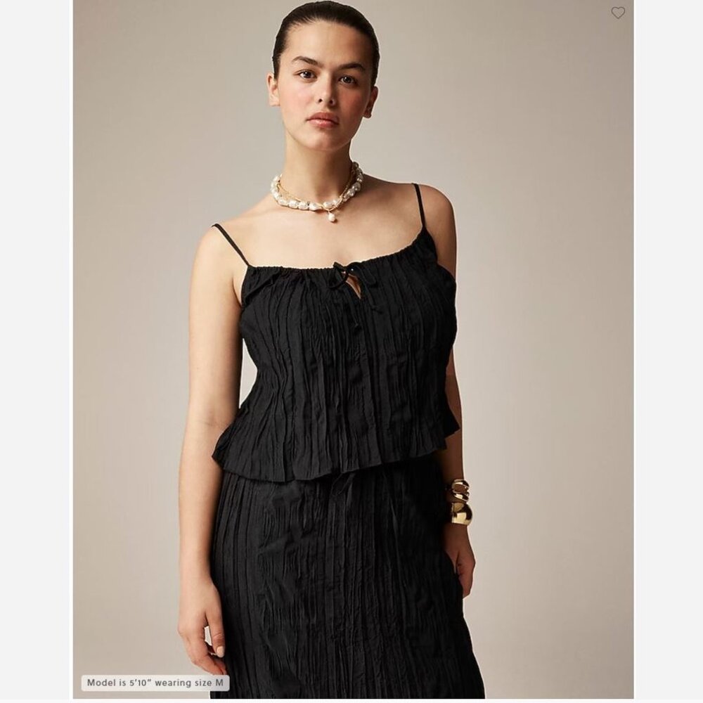 J. Crew Crinkled tank top Black Sizes Small, Medium, Large & XL NWT
